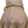 Stainless Steel Basic Bracelet, Figaro Design, Polished, Golden Finish, 03.256.0021.08
