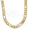 Gold Tone Basic Necklace, Figaro Design, Polished, Golden Finish, 04.242.0019.24GT