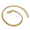 Gold Tone Basic Bracelet, Polished, Golden Finish, 04.242.0020.08GT
