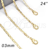 Oro Laminado Basic Necklace, Gold Filled Style Polished, Golden Finish, 04.213.0083.24
