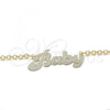 Oro Laminado Pendant Necklace, Gold Filled Style Nameplate Design, Polished, Golden Finish, 04.63.1384.18