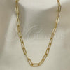 Oro Laminado Basic Necklace, Gold Filled Style Paperclip Design, Polished, Golden Finish, 04.63.1394.18