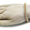 Oro Laminado Basic Bracelet, Gold Filled Style Rope Design, Polished, Golden Finish, 04.213.0207.08