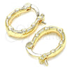 Oro Laminado Small Hoop, Gold Filled Style Heart Design, Polished, Golden Finish, 02.233.0044.12