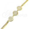 Oro Laminado Fancy Bracelet, Gold Filled Style San Benito Design, Polished, Golden Finish, 03.63.2052.08