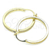 Oro Laminado Medium Hoop, Gold Filled Style with White Micro Pave, Polished, Golden Finish, 02.185.0005.30