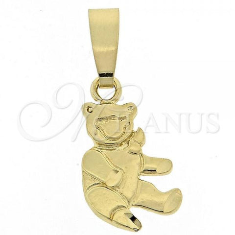 Oro Laminado Fancy Pendant, Gold Filled Style Teddy Bear Design, Polished, Golden Finish, 5.183.007