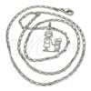 Rhodium Plated Pendant Necklace, Little Boy Design, Polished, Rhodium Finish, 04.106.0007.1.20