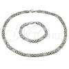 Stainless Steel Necklace and Bracelet, Polished, Steel Finish, 06.116.0049