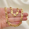 Oro Laminado Basic Necklace, Gold Filled Style Figaro Design, Polished, Golden Finish, 04.63.1187.28
