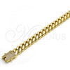 Oro Laminado Basic Necklace, Gold Filled Style Chunky Design, with White Cubic Zirconia, Polished, Golden Finish, 03.278.0005.30