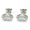 Sterling Silver Stud Earring, with White Cubic Zirconia, Polished, Rhodium Finish, 02.286.0022