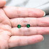 Sterling Silver Stud Earring, with Emerald Cubic Zirconia, Polished, Silver Finish, 02.392.0035