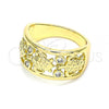 Oro Laminado Multi Stone Ring, Gold Filled Style Turtle Design, with White Cubic Zirconia, Polished, Golden Finish, 01.380.0003.08