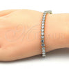 Oro Laminado Tennis Bracelet, Gold Filled Style with White Cubic Zirconia, Polished, Golden Finish, 03.221.0057.07