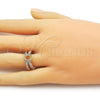 Oro Laminado Multi Stone Ring, Gold Filled Style Heart and Baguette Design, with White Cubic Zirconia, Polished, Golden Finish, 01.266.0055