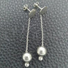 Sterling Silver Long Earring, Ball Design, Polished, Silver Finish, 02.399.0001