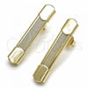 Oro Laminado Stud Earring, Gold Filled Style Brushed Finish, Golden Finish, 02.63.2685