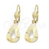 Oro Laminado Dangle Earring, Gold Filled Style Golden Finish, 02.63.1129