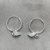Sterling Silver Small Hoop, Bird Design, with White Cubic Zirconia, Polished, Silver Finish, 02.401.0041.15