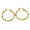 Oro Laminado Medium Hoop, Gold Filled Style Diamond Cutting Finish, Golden Finish, 02.170.0208.1.30