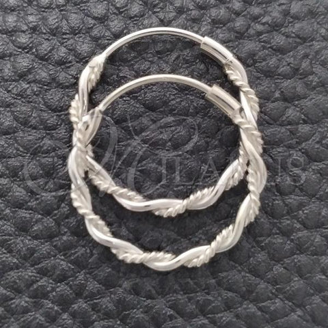 Sterling Silver Small Hoop, Diamond Cutting Finish, Silver Finish, 02.399.0016.20