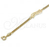 Oro Laminado ID Bracelet, Gold Filled Style Greek Key Design, Polished, Golden Finish, 5.228.020.06