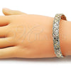 Oro Laminado Individual Bangle, Gold Filled Style Polished, Tricolor, 07.170.0053