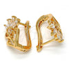 Oro Laminado Huggie Hoop, Gold Filled Style with White Cubic Zirconia, Polished, Golden Finish, 02.196.0063.15