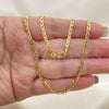Oro Laminado Basic Necklace, Gold Filled Style Mariner Design, Golden Finish, 04.09.0182.22