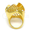 Oro Laminado Multi Stone Ring, Gold Filled Style Spiral Design, with White Crystal, Polished, Golden Finish, 01.241.0056.10 (Size 10)