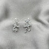Sterling Silver Stud Earring, Lizard Design, Polished, Silver Finish, 02.392.0022