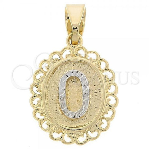 Oro Laminado Fancy Pendant, Gold Filled Style Two Tone, 05.16.0170