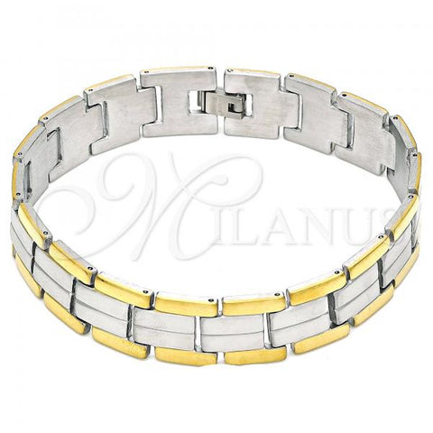 Stainless Steel Solid Bracelet, Polished, Two Tone, 03.114.0256.09