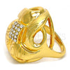 Oro Laminado Multi Stone Ring, Gold Filled Style with White Crystal, Polished, Golden Finish, 01.241.0006.09 (Size 9)