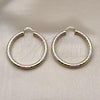 Oro Laminado Large Hoop, Gold Filled Style Hollow Design, Diamond Cutting Finish, Tricolor, 02.213.0813.50