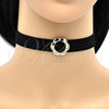 Oro Laminado Fancy Necklace, Gold Filled Style Choker and Flower Design, Polished, Golden Finish, 04.215.0002.13