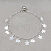 Sterling Silver Fancy Bracelet, Flower and Elephant Design, Polished, Silver Finish, 03.409.0103.08