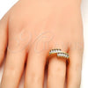 Oro Laminado Multi Stone Ring, Gold Filled Style with White Cubic Zirconia, Polished, Golden Finish, 01.210.0025.09 (Size 9)