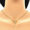 Sterling Silver Pendant Necklace, with White Cubic Zirconia, Polished, Golden Finish, 04.336.0214.2.16