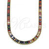 Oro Laminado Fancy Necklace, Gold Filled Style with Multicolor Cubic Zirconia, Polished, Golden Finish, 04.130.0001.5.12