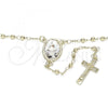 Oro Laminado Thin Rosary, Gold Filled Style Caridad del Cobre and Crucifix Design, Polished, Golden Finish, 09.253.0035.20