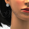 Sterling Silver Earring and Pendant Adult Set, with White Cubic Zirconia, Polished, Rhodium Finish, 10.286.0005