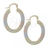 Oro Laminado Medium Hoop, Gold Filled Style Diamond Cutting Finish, Tricolor, 5.148.013.1