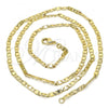 Oro Laminado Basic Necklace, Gold Filled Style Mariner Design, Polished, Golden Finish, 04.213.0030.22