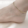 Oro Laminado Basic Anklet, Gold Filled Style Curb Design, Polished, Golden Finish, 5.222.006.10