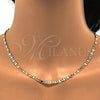 Oro Laminado Basic Necklace, Gold Filled Style Pave Mariner Design, Polished, Golden Finish, 5.222.029.28