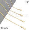 Oro Laminado Basic Necklace, Gold Filled Style Mariner Design, Polished, Golden Finish, 04.32.0006.18
