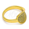 Oro Laminado Multi Stone Ring, Gold Filled Style with White Micro Pave, Polished, Golden Finish, 01.118.0049.07 (Size 7)