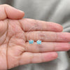 Sterling Silver Stud Earring, Butterfly Design, Light Blue Enamel Finish, Silver Finish, 02.406.0025.02